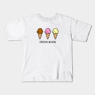 Ice Cream Summer Cute Kawaii Funny Gift Chocolate Strawberry Choose Joke Comic Kids T-Shirt